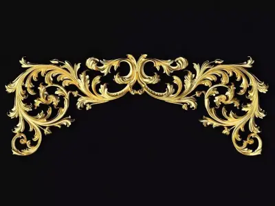 Central decor ornament for furniture 3D model 591