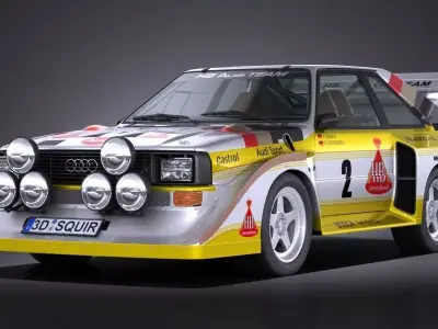 Audi Sport Quattro S1 E2 1985 VRAY 3D model