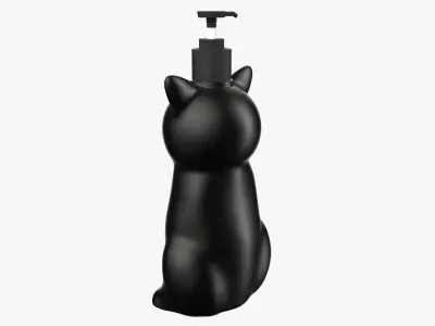 Cat Liquid Soap Dispenser Black Version 3D model