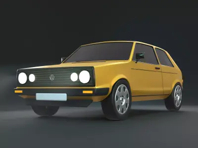Volkswagen Golf1 - Low poly car Low-poly 3D model