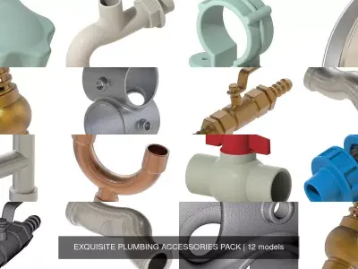 EXQUISITE PLUMBING ACCESSORIES PACK 3D Model Collection