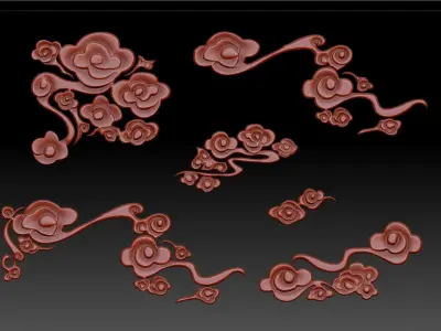 Cloud sculpture  relief flower 3D printing decoration ZB brush 3D print model
