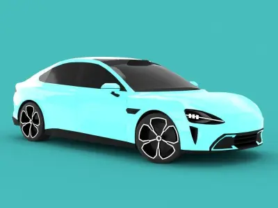 Xiaomi SU7  Low-poly 3D model