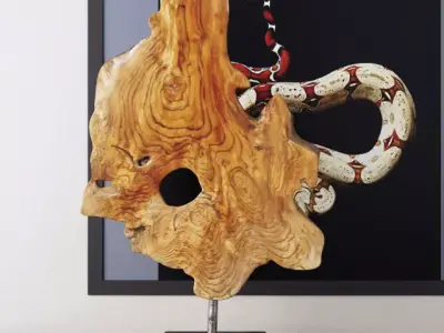 Teak Wood Table Top Decoration 3D model