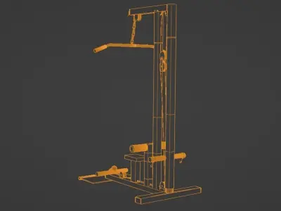 Lat pull down machine for gym Low-poly 3D model