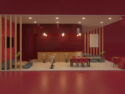 Ready Exhibition Fair  Stand 3d Model Low-poly 3D model