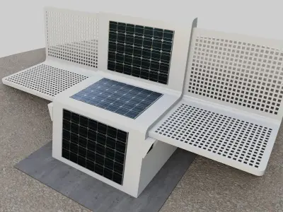 Solar Bench White 3D model