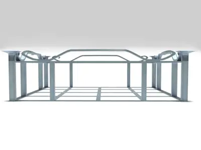 Basket metal with handles Low-poly 3D model