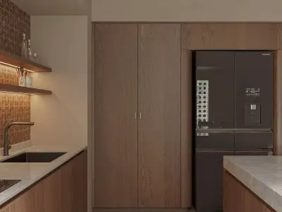 Mid Century interior scene 3D model