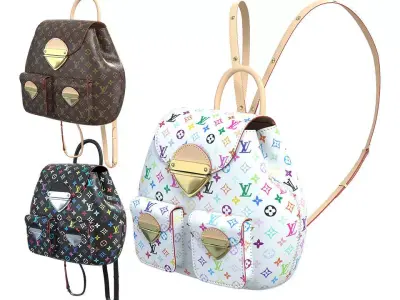 Louis Vuitton x Murakami Venice Backpack Low-poly 3D model