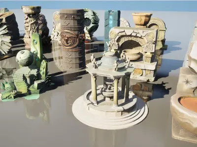 Medieval Fantasy Totems Pack 1 3D model