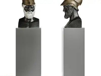 Pericles bust classic black and white 3D model