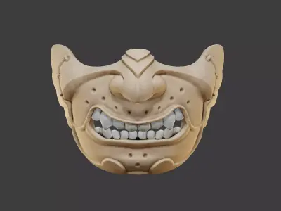 Oni Mask 11 Demon Half Face 3D print model
