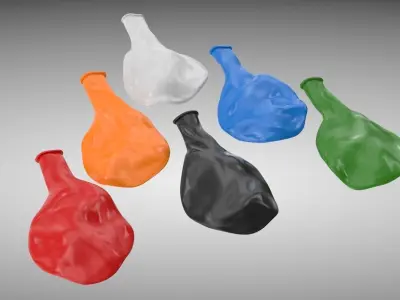 Flat Balloon Low-poly 3D model