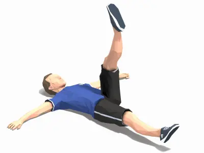 single leg raiser Exercise Man Animation Low-poly 3D model