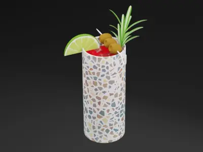 BloodyMary Cocktail Low-poly 3D model