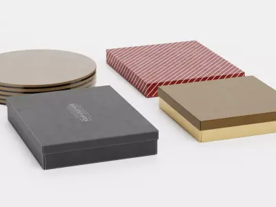 4 Chocolate Boxes Collection - Plain Unbranded Packaging Set 3D model