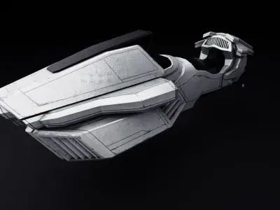 Streamer Lowpoly 3D Model futuristic vehicle Low-poly 3D model