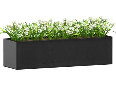 Window and Balcony Flower Box Pot 3D model 3