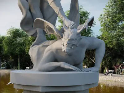 Saint Michael Statue 3D model