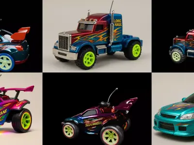 Controled Car bundle 12 pack 100 glb 3D model