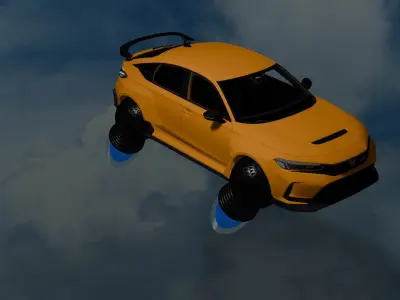 Sci-Fi car Low-poly 3D model get