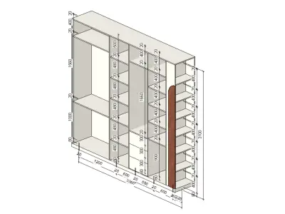 wood wardrobe 3D model