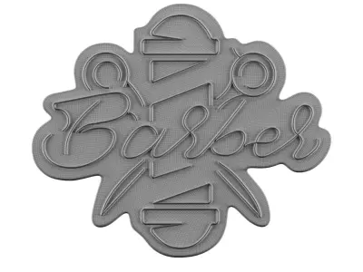 Barbershop Neon Sign 3D model