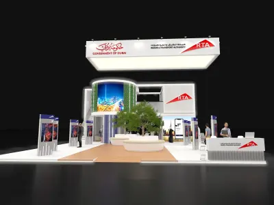 12x17 All Side open Exhibition Stand 3D model 3D model