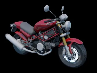 Ducati Monster Heavy Bike 3D Model Game Ready Asset Low-poly 3D model