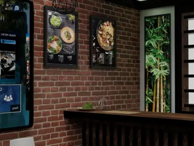 Small sushi bar Free 3D model