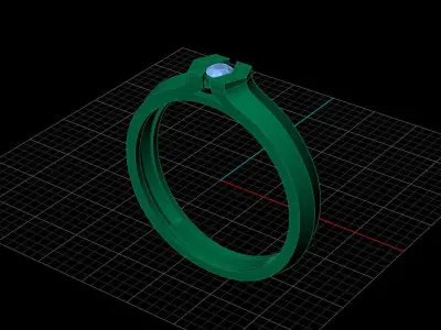 STL 3DM Print Ready Women Diamond Ring Lightweight Printable  3D print model 5