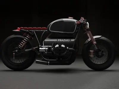 Custom Brat Motorcycle Low-poly 3D model
