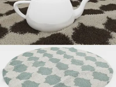 Round Rug Set 81 3D model