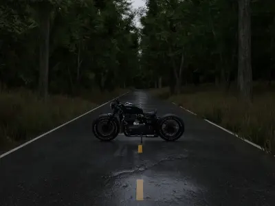 Realistic Forest Road Scene 3D Blender File Textured 3D model