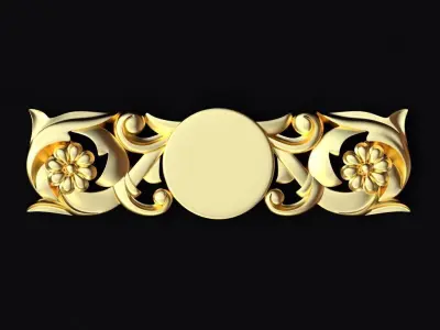 Central decor ornament for furniture 3D model 43