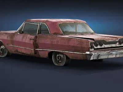 Chevrolet Impala 1963 Rusty Low-poly 3D model