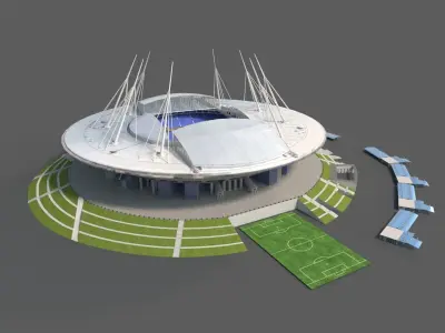 Zenit arena Krestovsky stadium Low-poly 3D model