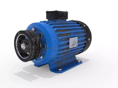 Electric Motor 3 Low-poly 3D model