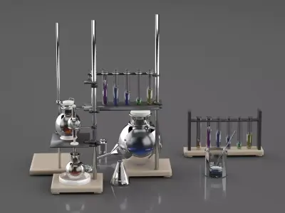 Chemical Laboratory Utensils and Equipment 3D model