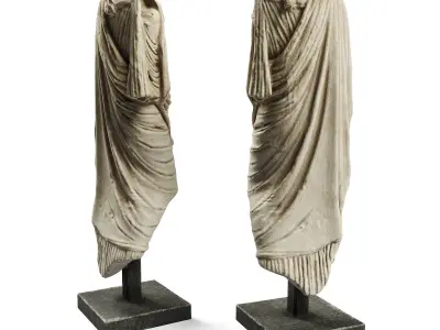Athena sculpture standing 3D model