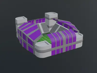 Football Stadium - Purple Low-poly 3D model