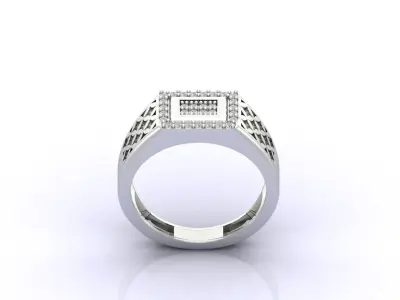 Print Ready STL 3DM  Gents Rings Diamond Men Ring  3D print model 189