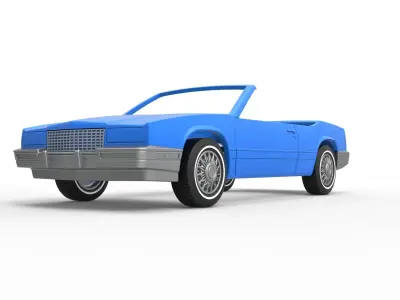 Shell and wheels Cadillac Biarritz 1989 cabrio 1 to 25 3D print model