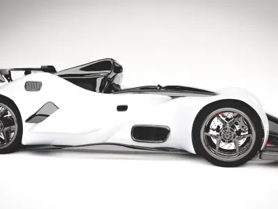 CONCEPT SPORT CAR white CARBON 3D model 3D model