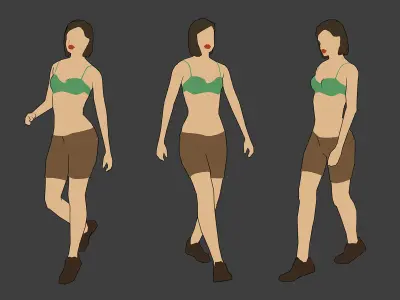 Rigged Lowpoly Female Character - Diana Low-poly 3D model