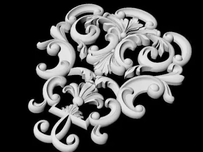 Central decor ornament for furniture 3D model 391
