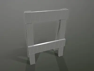 Small traffic barrier Free low-poly 3D model