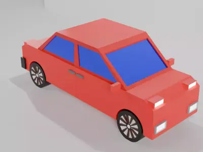 3d cartoon car Low-poly 3D model