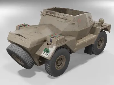 Daimler Dingo Scout Car Low-poly 3D model